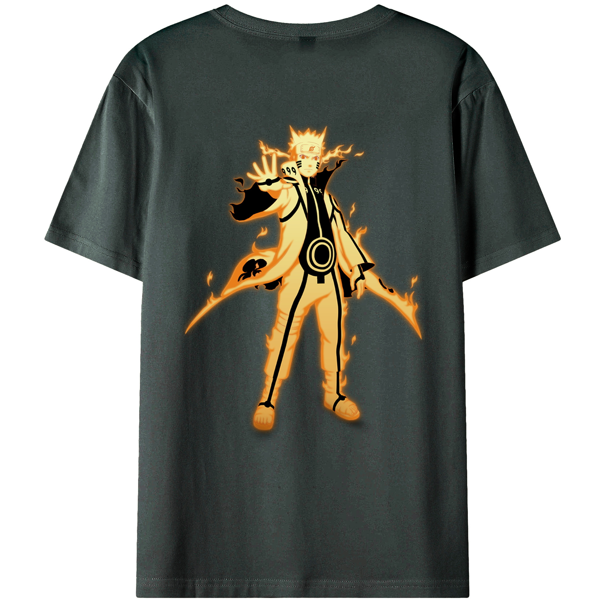 （画像用） NARUTO -ナルト- うずまき ナルト Uzumaki Naruto 綿100％ メンズ半袖Tシャツ（バックプリント） 通気性